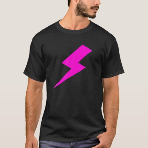Lightning Bolt Hot Pink Flash Print T_Shirt