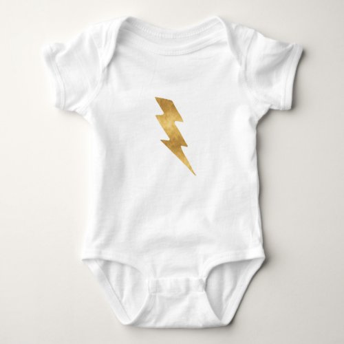 Lightning Bolt in Metallic Gold Baby Bodysuit