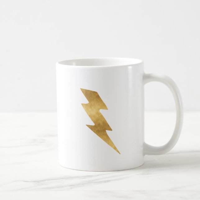 Lightning Bolt in Metallic Gold Coffee Mug (Right)