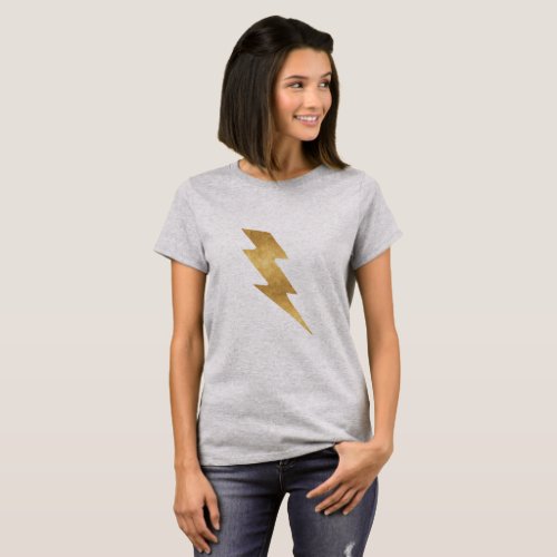 Lightning Bolt in Metallic Gold T_Shirt