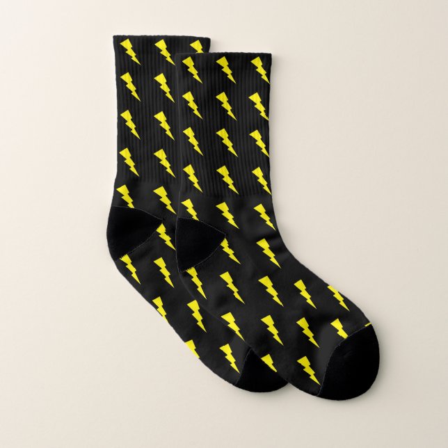 Lightning Bolt No.2 Unisex Comfy-Stretch Socks (Pair)