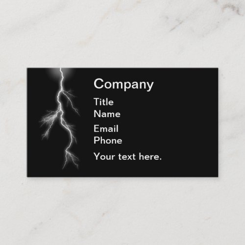 Lightning Bolt on Black Business Card