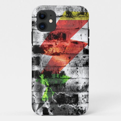 Lightning Bolt on Old Brick Wall iPhone 11 Case
