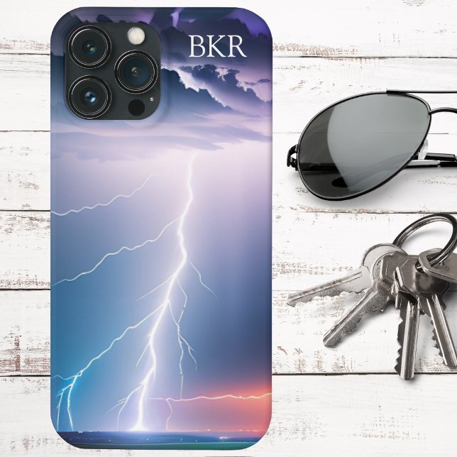 Lightning Bolt on Water Monogram  Iphone Case (Creator Uploaded)