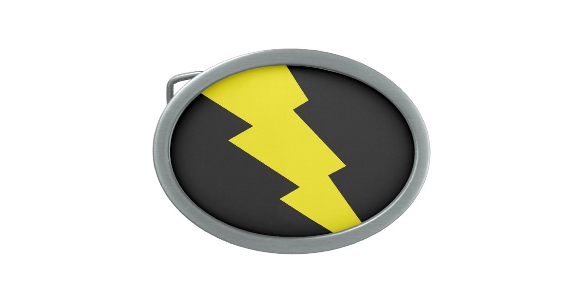 "Lightning Bolt" Oval Belt Buckle Zazzle