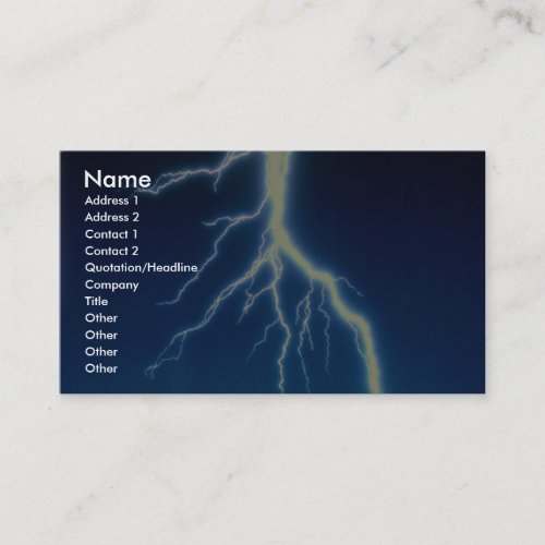 Lightning bolt over blue background business cards