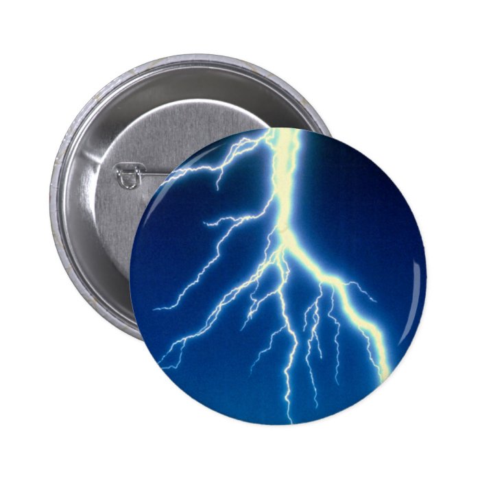Lightning bolt over blue background button