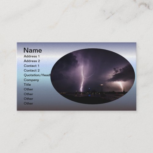 Lightning Bolt Over Harbor City Business Card