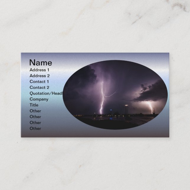 Lightning Bolt Over Harbor City Business Card (Front)