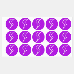 Lightning Bolt Round Labels