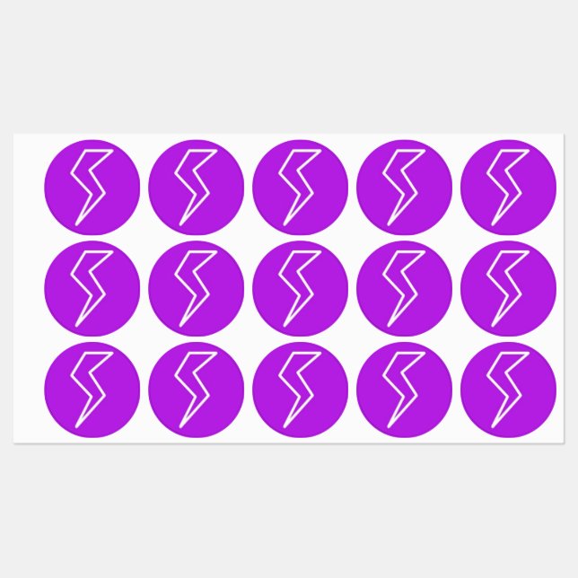Lightning Bolt Round Labels (Sheet)