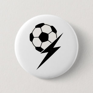 Lightning Bolt Soccer Coach Instructor Or Team Lea Button