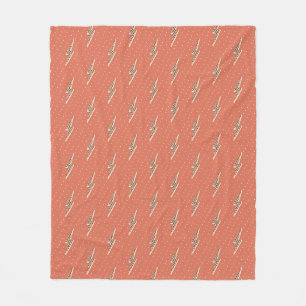 Lightning bolt soft pink fleece blanket