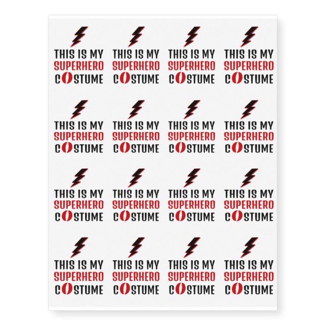 Lightning Bolt Speed Superhero Comic Fan Geek Temporary Tattoos (Front)