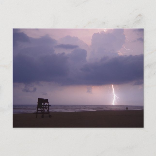 Lightning Bolt Strike Ocean Daytona Beach Postcard (Front)