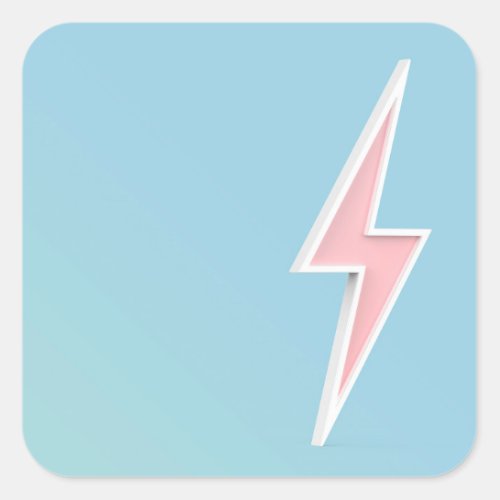 Lightning bolt symbol square sticker