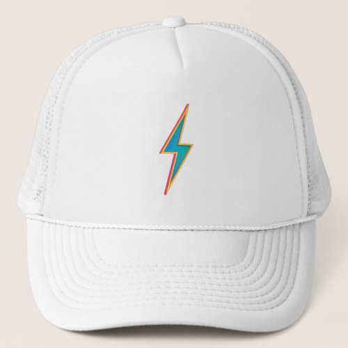 Lightning bolt symbol trucker hat