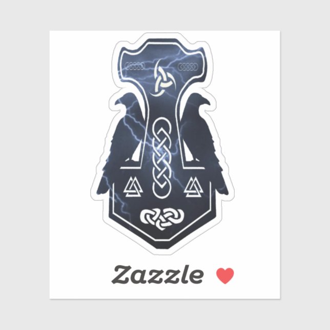 Lightning bolt Thor's Hammer Sticker (Sheet)