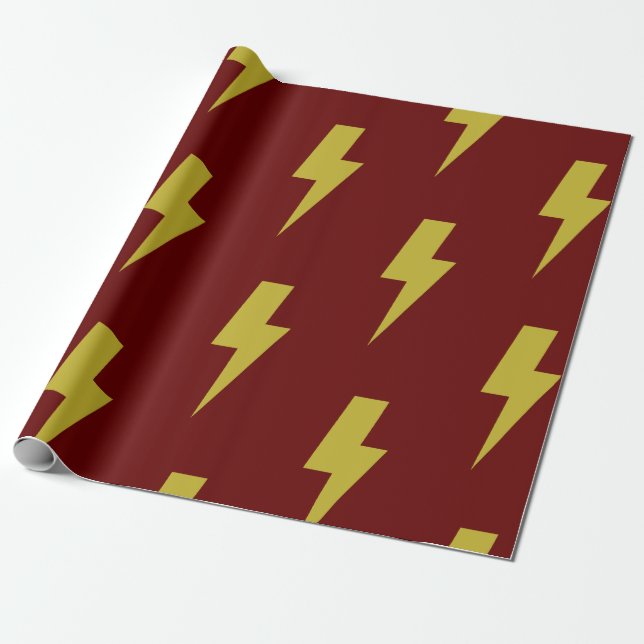 Lightning Bolt Wrapping Paper (Unrolled)