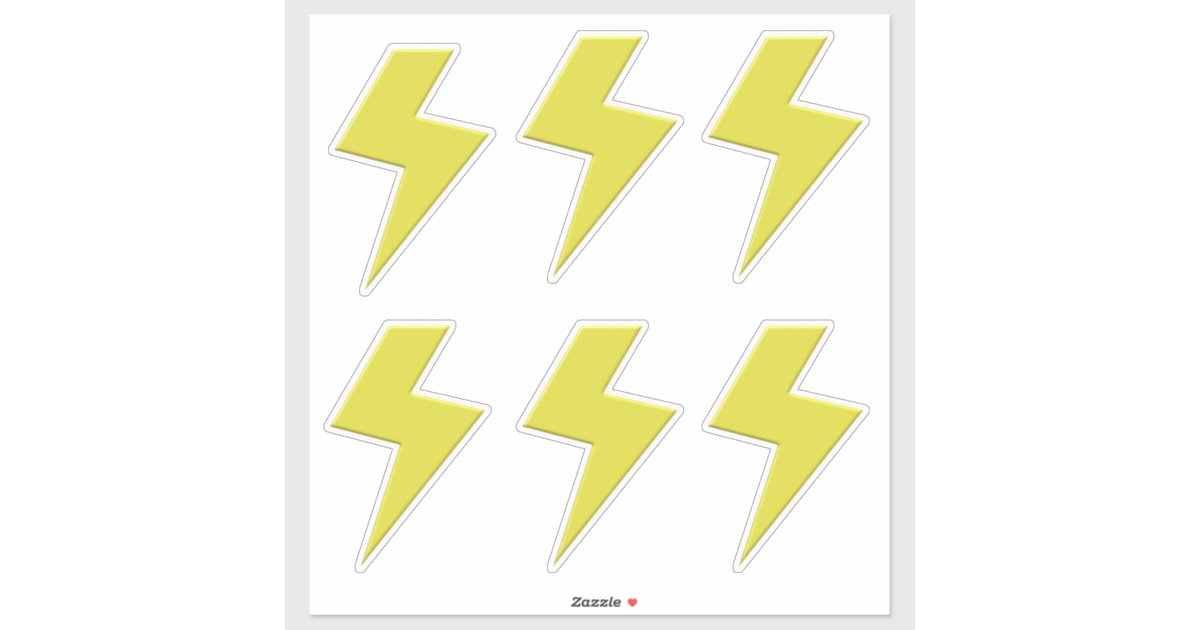 Lightning Bolt x 6 Sticker | Zazzle