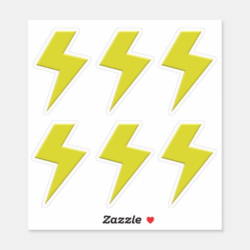 Lightning Bolt x 6 Sticker
