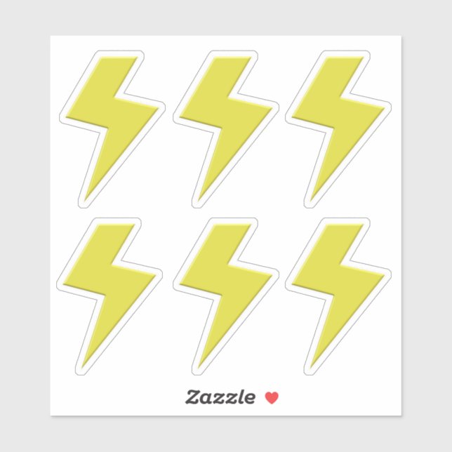 Lightning Bolt x 6 Sticker (Sheet)