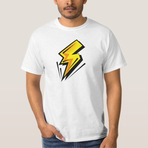 Lightning bolt _ Yellow With Black Outlines T_Shirt