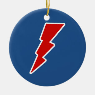 lightning bolts ceramic ornament