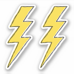 Lightning bolts doodle drawing sticker