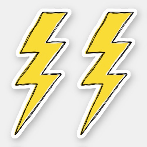 Lightning bolts doodle drawing sticker