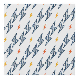 Lightning Bolts Doodle Seamless Flash Faux Canvas Print