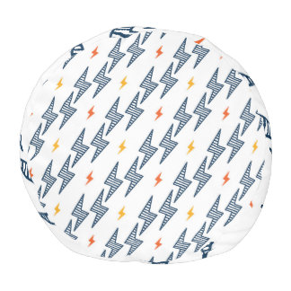 Lightning Bolts Doodle Seamless Flash Pouf