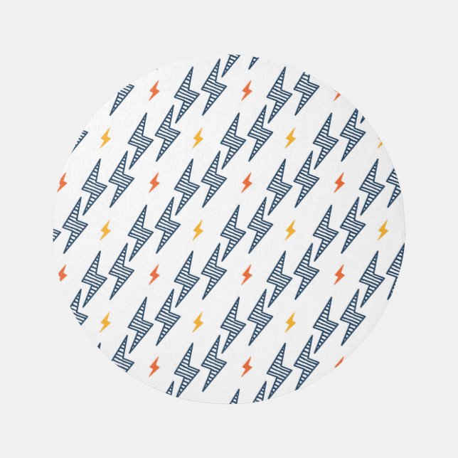 Lightning Bolts Doodle Seamless Flash Rug (Front)