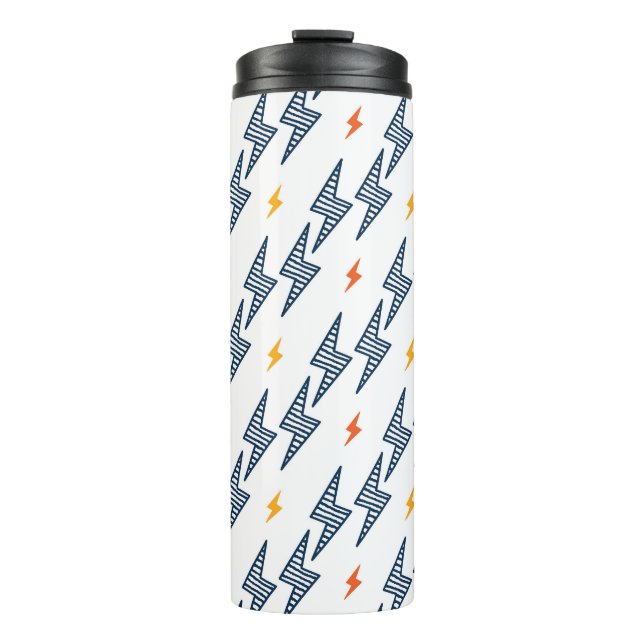 Lightning Bolts Doodle Seamless Flash Thermal Tumbler (Front)
