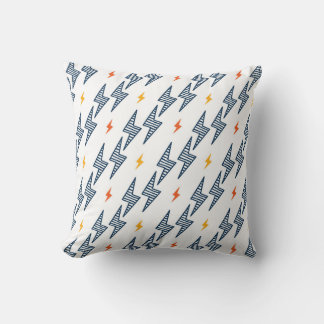 Lightning Bolts Doodle Seamless Flash Throw Pillow