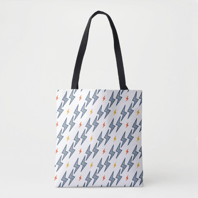 Lightning Bolts Doodle Seamless Flash Tote Bag (Front)