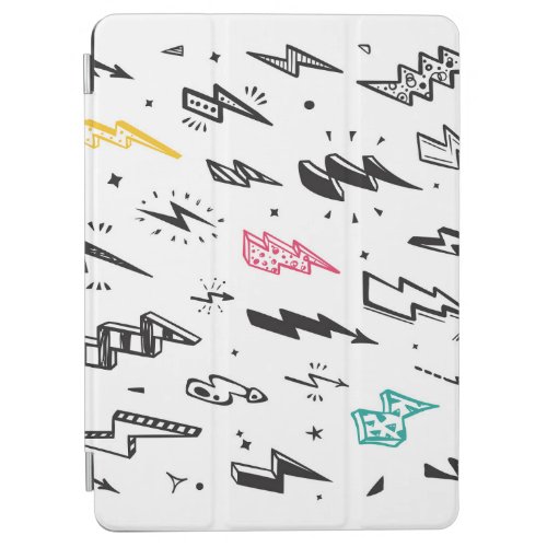 Lightning bolts hand_drawn doodle set iPad air cover