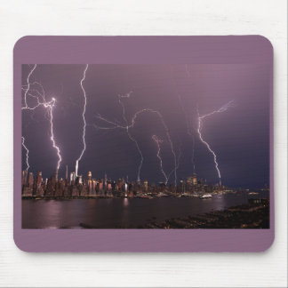 Lightning bolts hit Manhattan's tallest buildings Mouse Pad