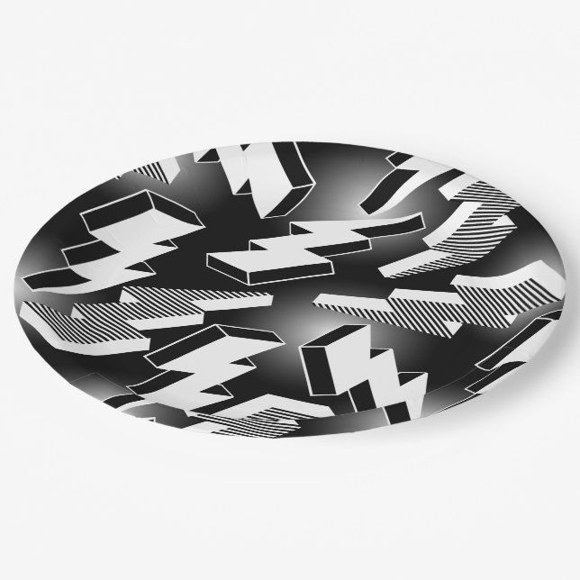 Lightning Bolts Paper Plates (Angled)
