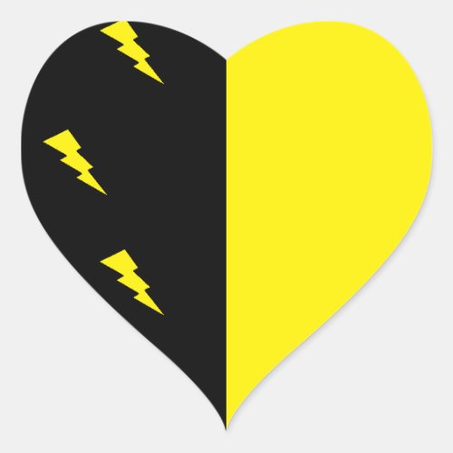 Lightning bolts pattern heart sticker