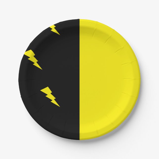 Lightning bolts pattern paper plates (Front)