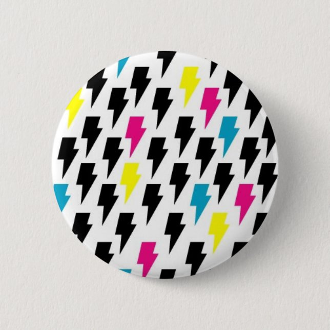 Lightning bolts pinback button (Front)