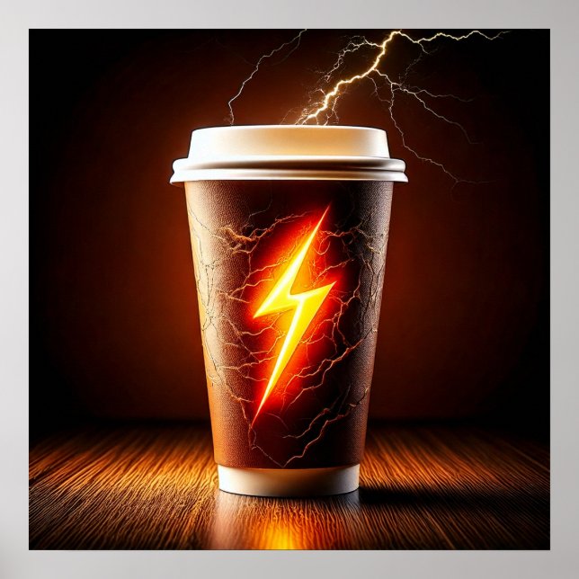 Lightning Brew: Unleash the Power of Coffee Poster (Front)