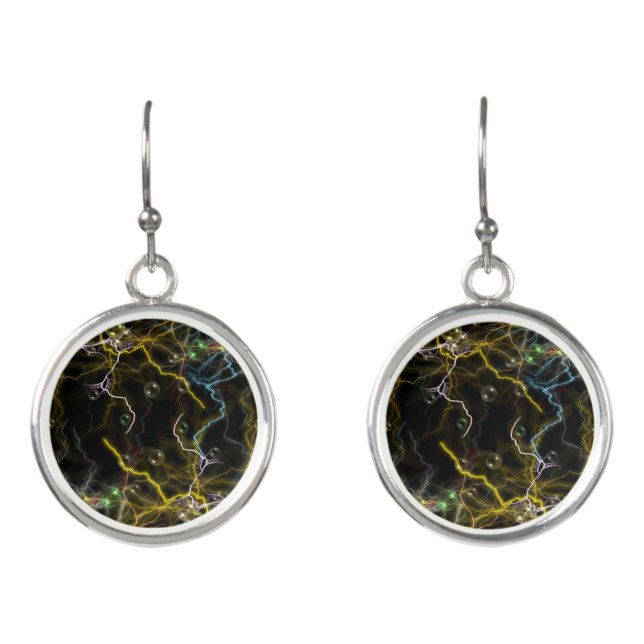 Lightning Bubbles Drop Earrings (Front)