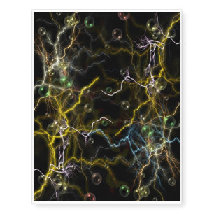 Lightning Bubbles Temporary Tattoo