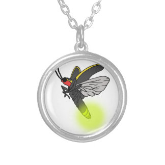 lightning bug flight 2 lit silver plated necklace