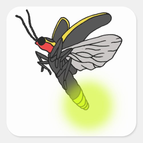lightning bug flight 2 lit square sticker