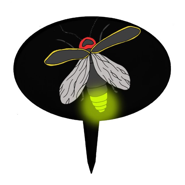 lightning bug flight lit cake topper (Front)