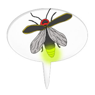 lightning bug flight lit cake topper