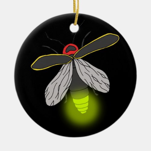 lightning bug flight lit ceramic ornament